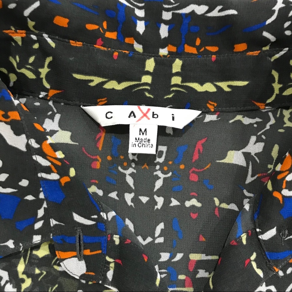 Cabi Sheer Multi Colored Button Up Size M - image 4